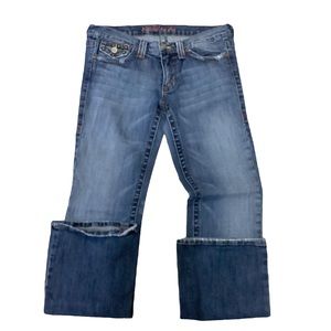 Plastic by Gly Flare Leg Light Wash Distressed Jeans Y2K | Sz 13 (Juniors)